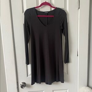 Express Charcoal Long Sleeve Dress